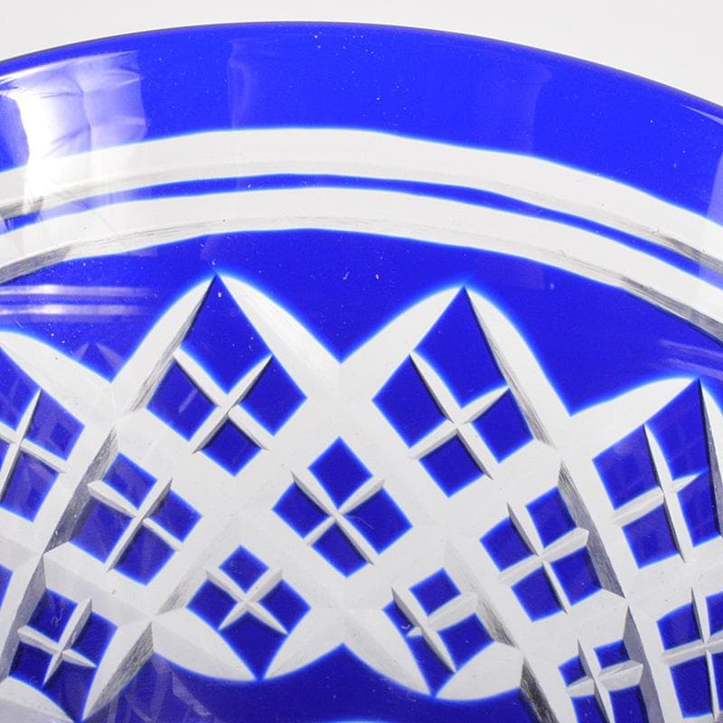 正人作　クリスタルガラス　切子　酒盃　共箱　N　6284