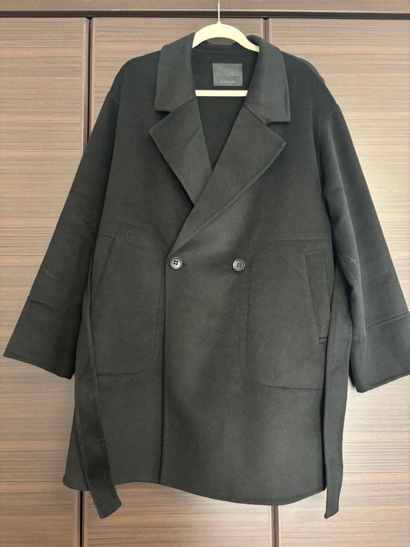 JEANASIS ショートビーバーウールミドルコート ブラック