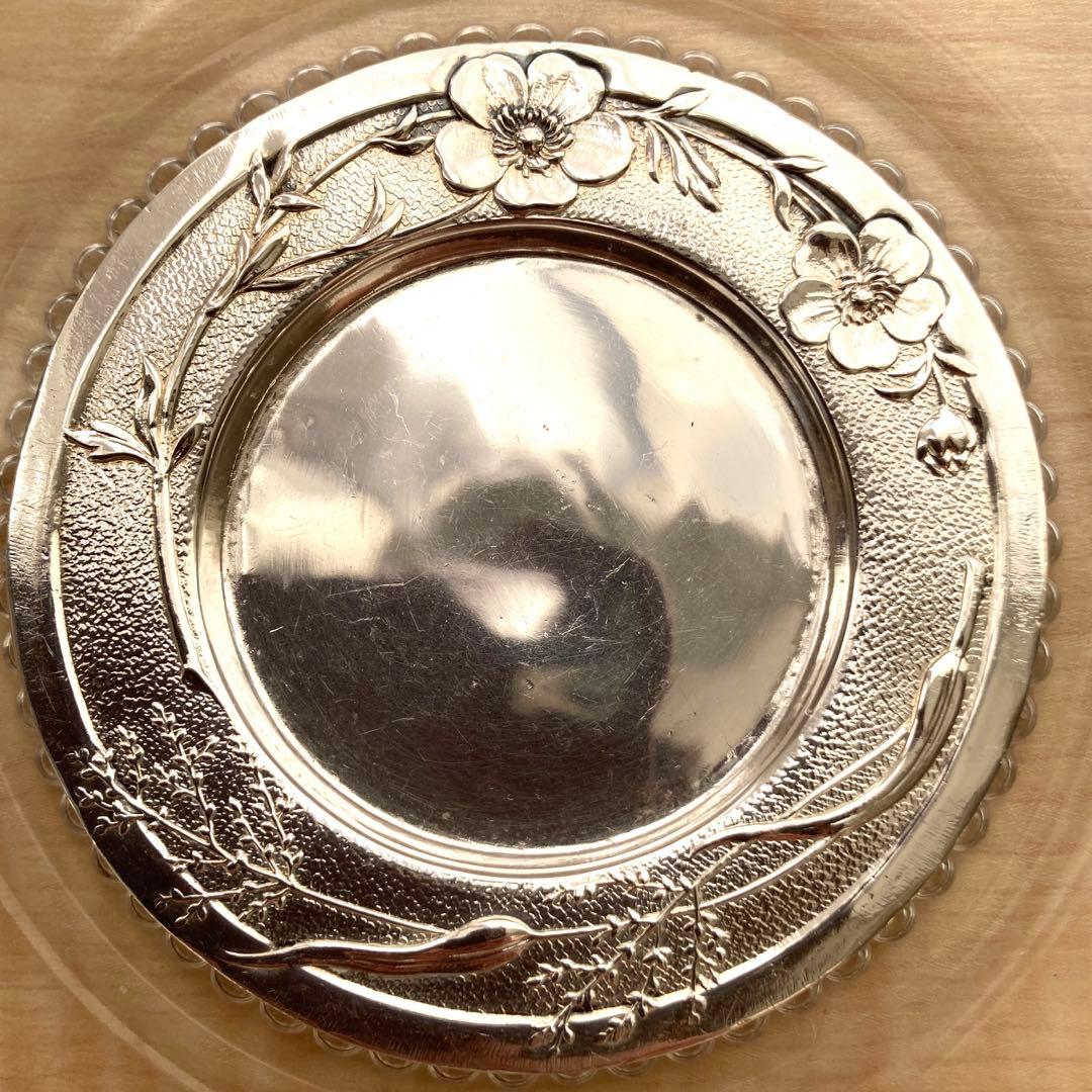 Tiffany 純銀　バターパットプレート（ワイルドローズ）