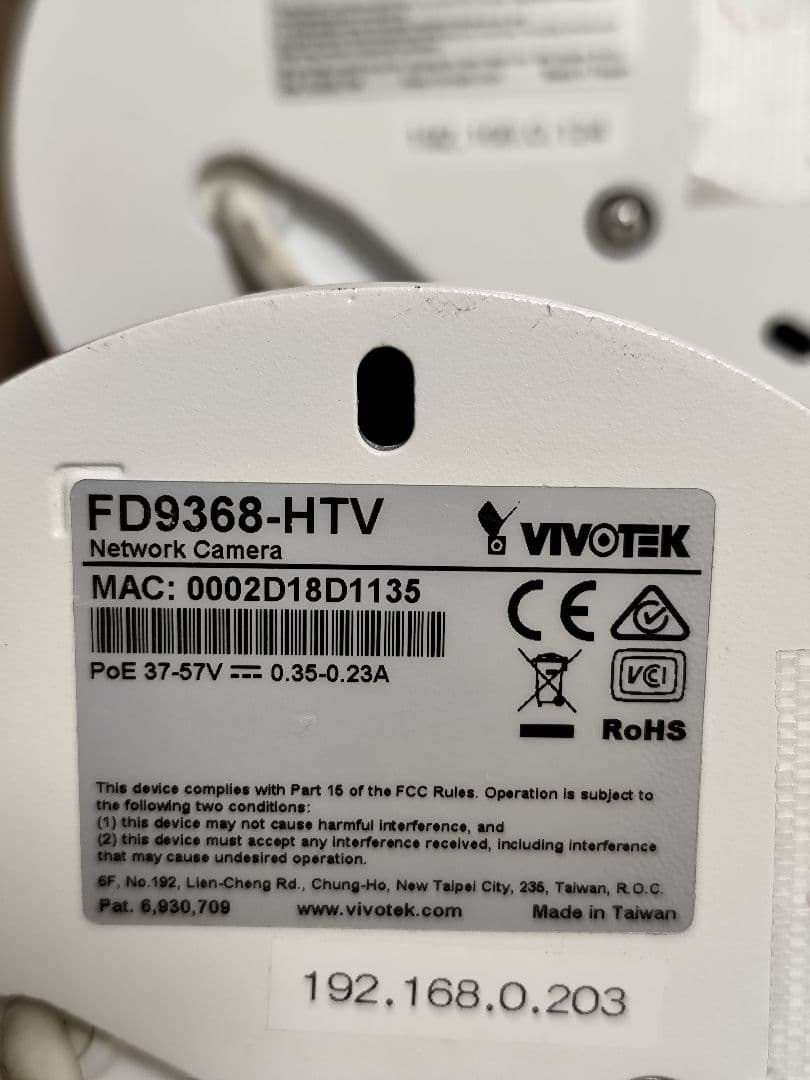 VIVOTEK FD9368-HTV カメラ 4個セット