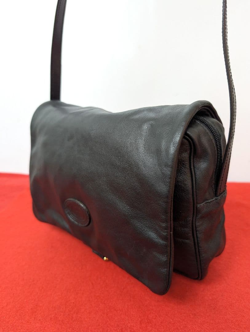 美品 極希少！gucci レザーショルダーバッグ ブラック オールドグッチ 希少