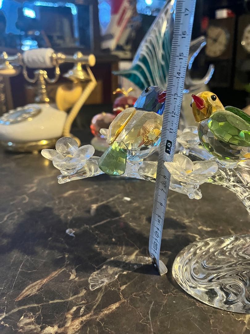 クリスタルガラスの小鳥 スワロフスキーの小鳥 スワロフスキーの コキンチョウ
