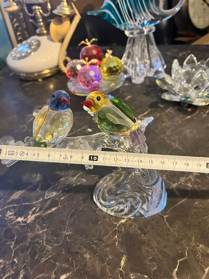 クリスタルガラスの小鳥 スワロフスキーの小鳥 スワロフスキーの コキンチョウ