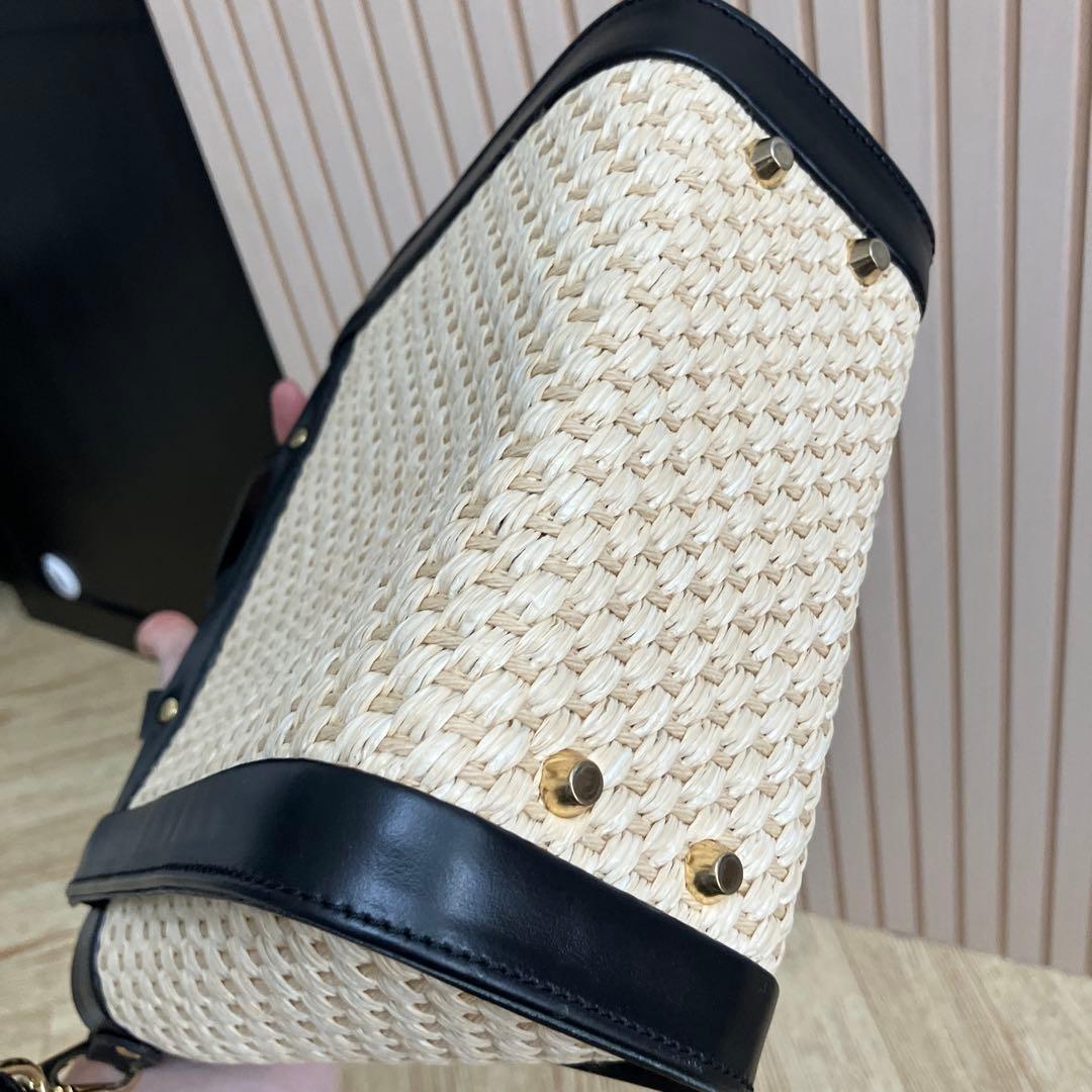 CHRISTIAN VILLA ストローバスケットバッグ かご　ショルダー　編み