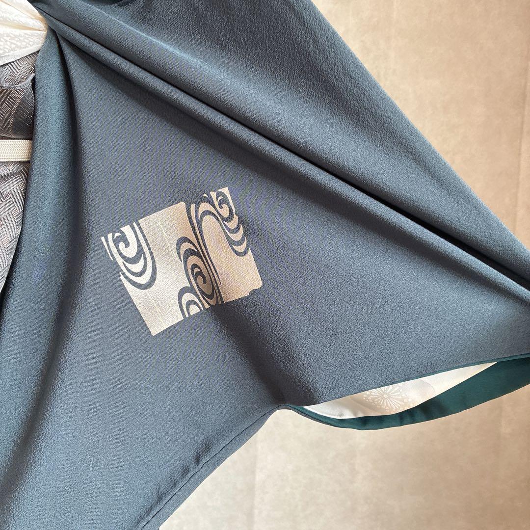 付け下げ　フルセット　着物　正絹　訪問着　袷　色紙　万寿菊　G4