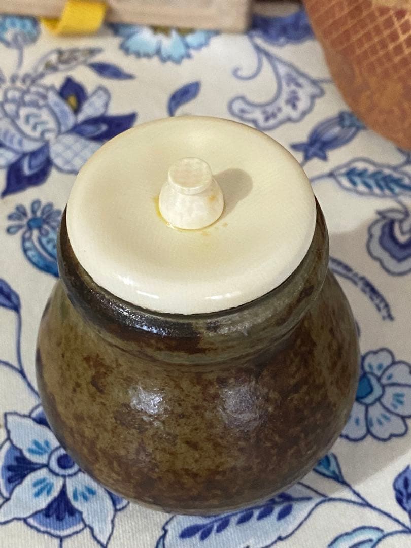 ¥42,800からお値下中　茶道具　人間国宝　李殷九 　高麗柿天目茶入