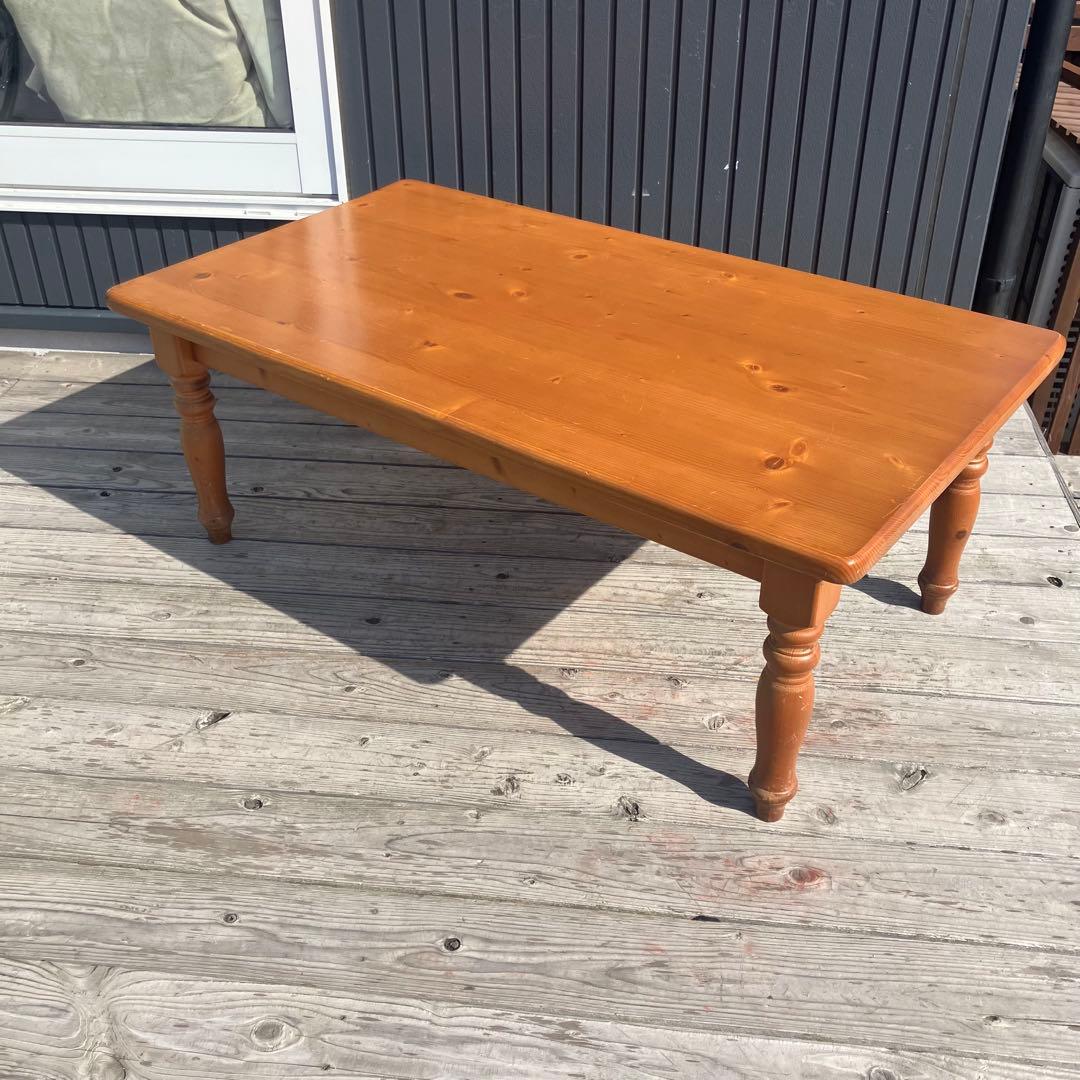北欧レトロ 無垢材 パイン材 木製 センターテーブル カントリーテーブル 古家具
