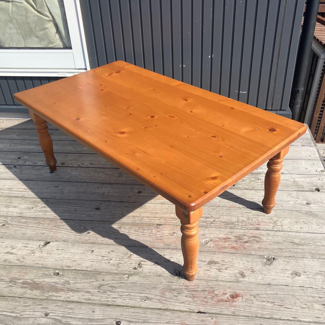 北欧レトロ 無垢材 パイン材 木製 センターテーブル カントリーテーブル 古家具