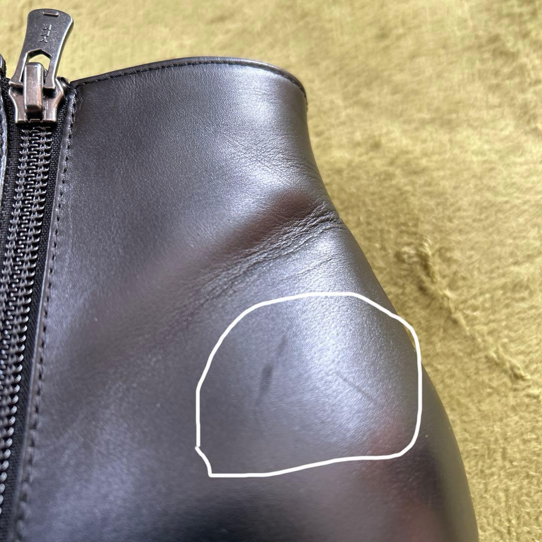 ファクトリエ　レザーショートブーツ 黒