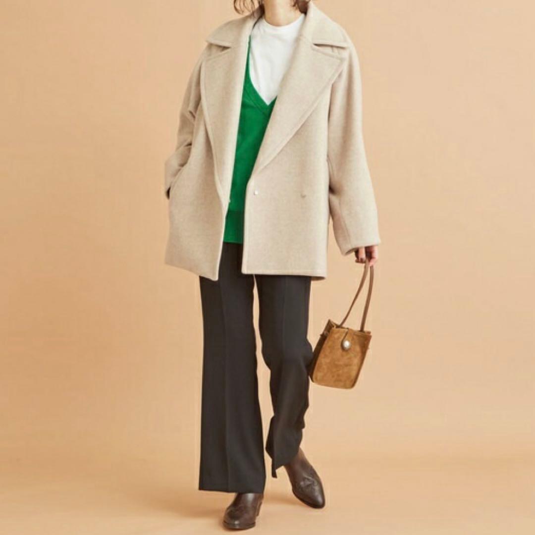 美品 MANTECOメルトンメランジミドル丈コート ユナイテッドアローズ M