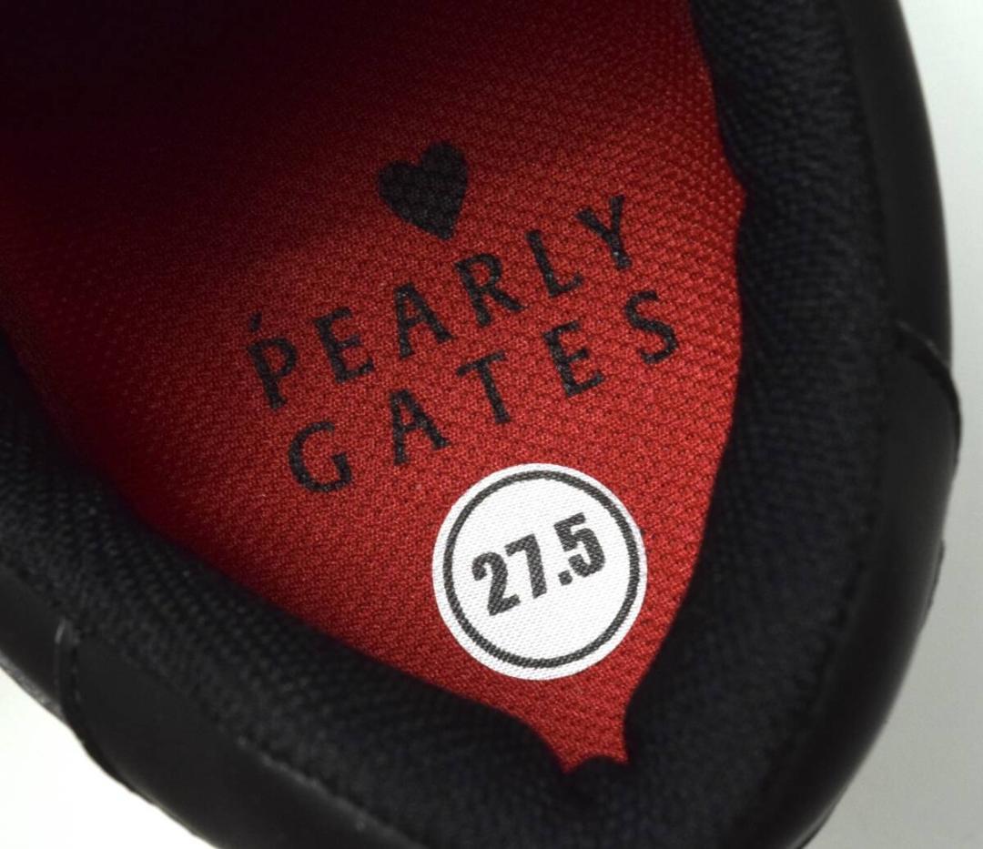 未使用3.5万 パーリーゲイツ ゴルフシューズ 27.5 メゾンロゴ柄 メンズ