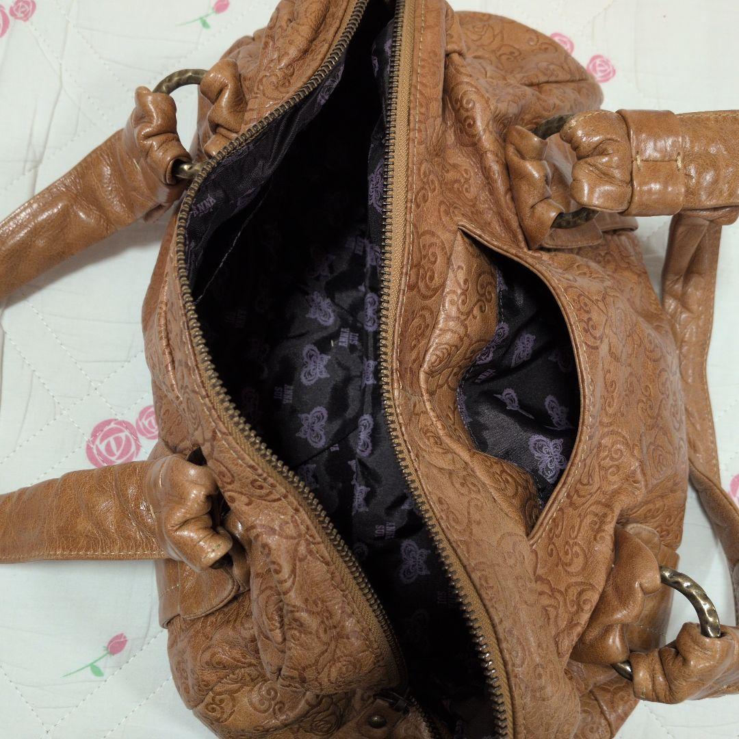 アナスイ　ANNA SUI　バッグ　ハンドバッグ　ショルダー　茶色