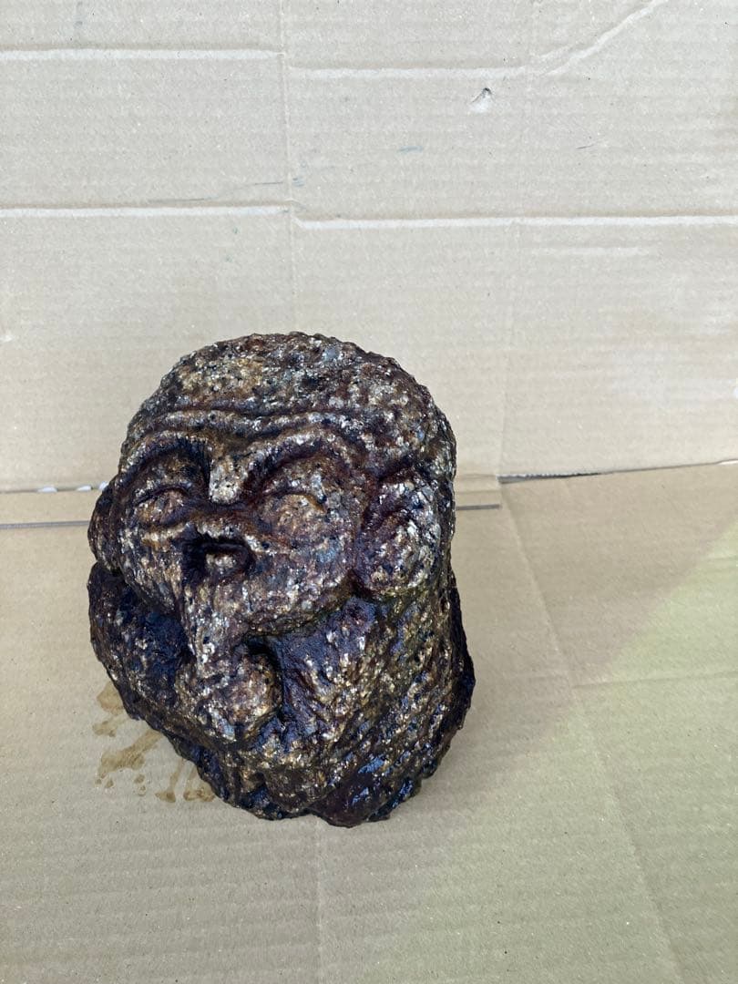 国産　御影石製　宝珠大黒天　石彫　置物