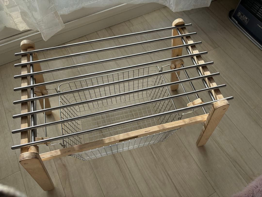 ワイヤーバスケットウッドシェルフ　wood