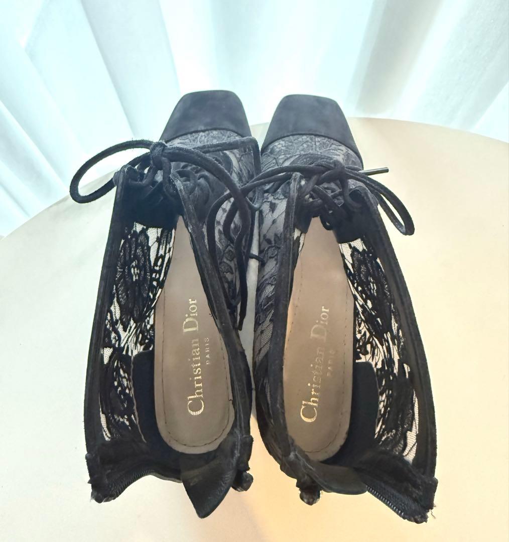 美品✨DIOR Naughtily-D 37 ヒール ショートブーツ　刺繍