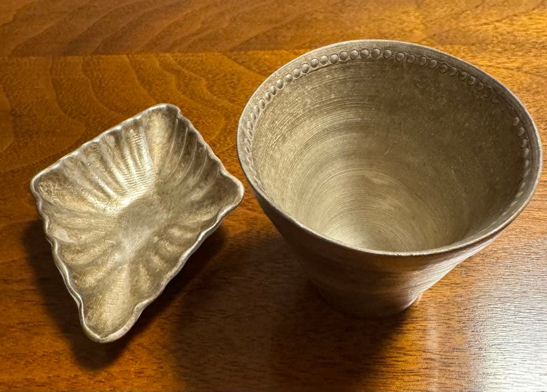 【匿名配送】松本美弥子さん器★銀彩★2個セット