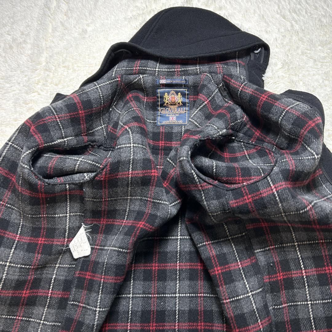 美品✨グローバーオール ダッフルコート ロング丈 チェック柄 トグル L相当