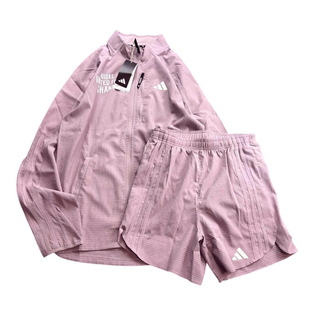 C2新品 S アディダス ランニング 上下 セットアップ ジャケットショーツ