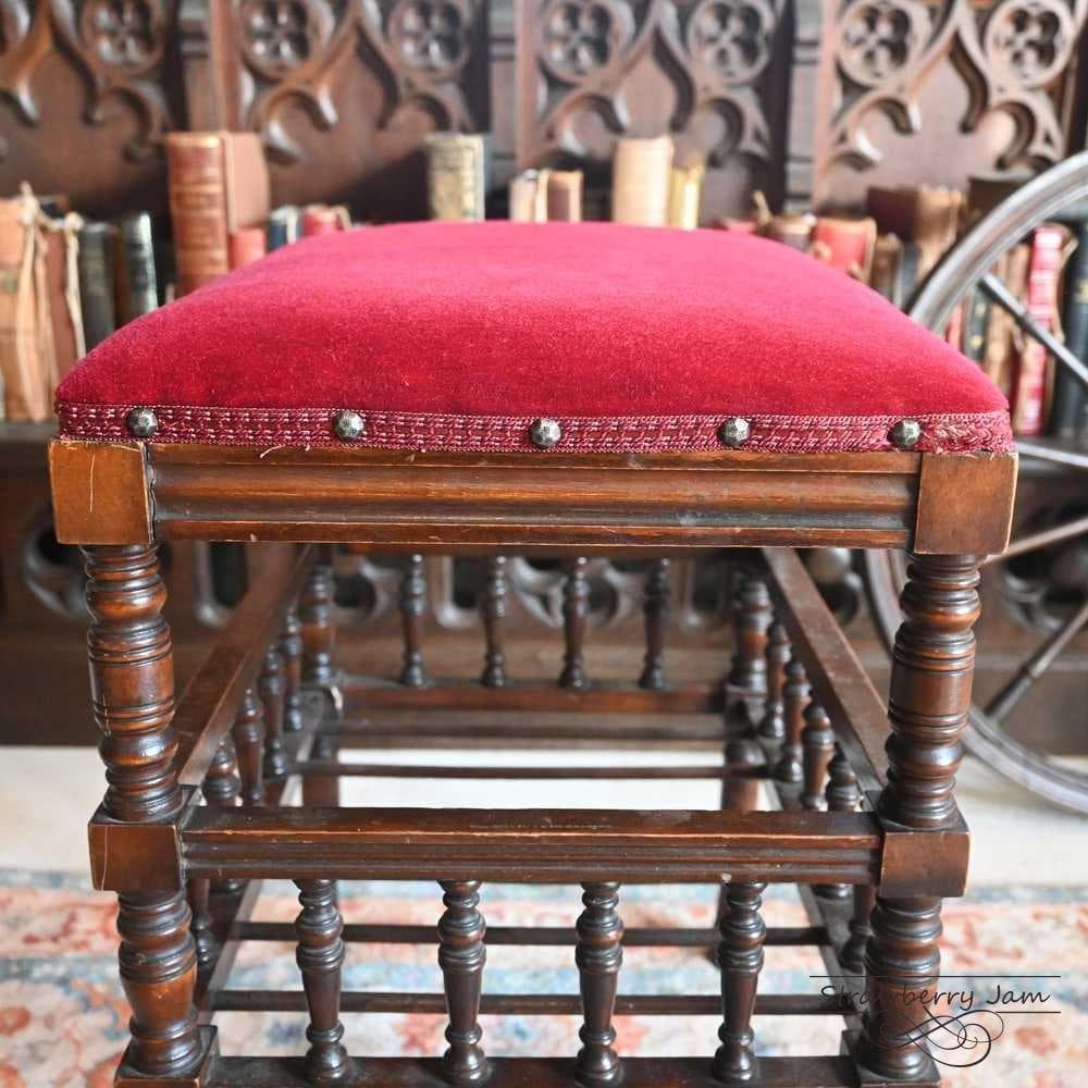 L3705-17 英国アンティーク スツール ピアノスツール 収納スツール