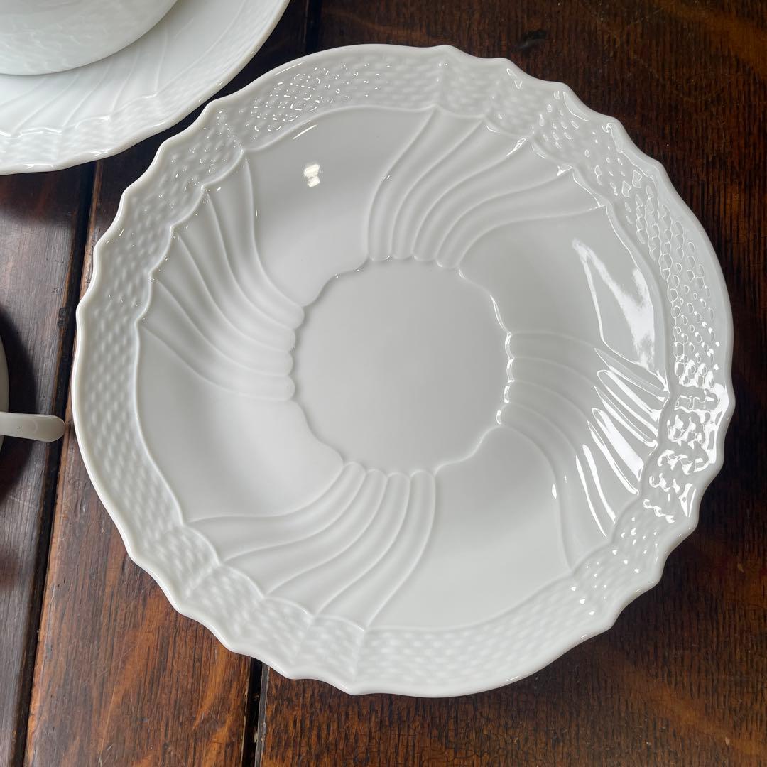 希少レアサイズ！リチャードジノリ　ベッキオホワイト　ティー兼用スープカップ　ペア