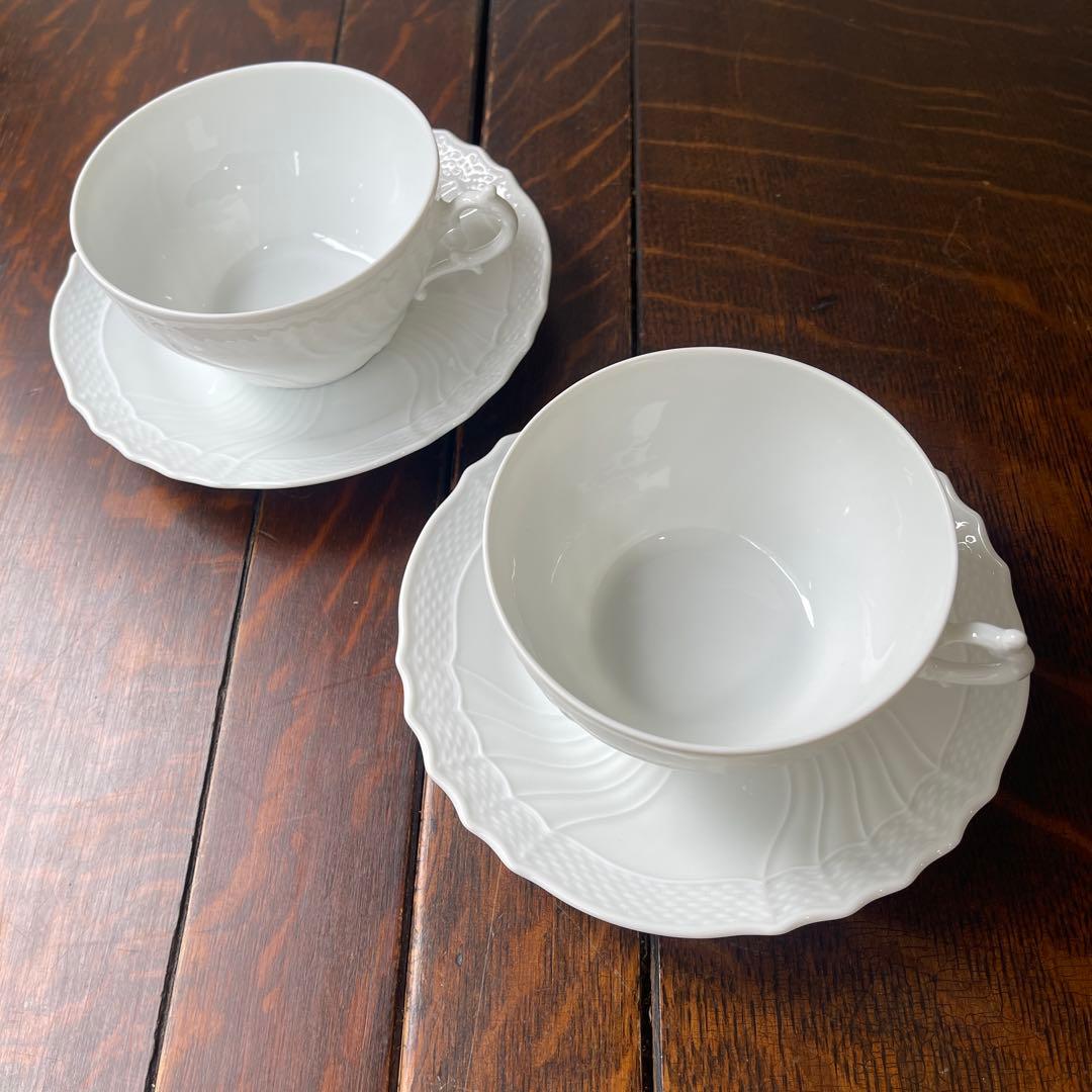 希少レアサイズ！リチャードジノリ　ベッキオホワイト　ティー兼用スープカップ　ペア