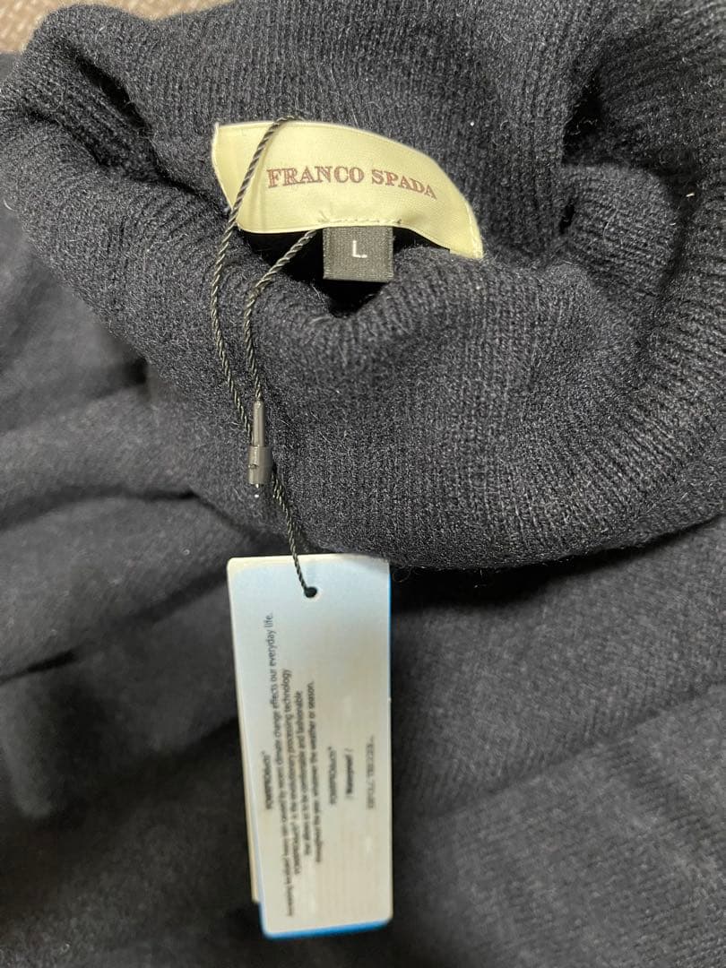 【Franco Spada】新品未使用 ネイビー カシミア100% タートル L