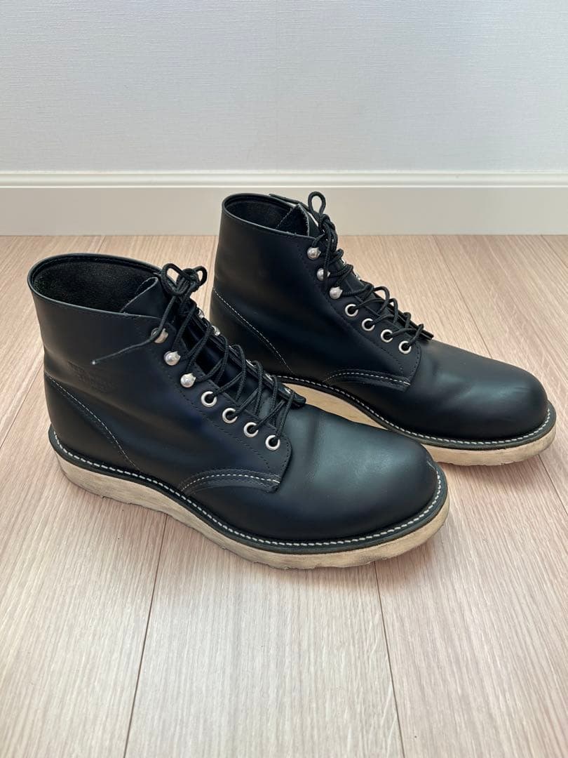 レッドウィング（USA 9）黒レザー ハイカットブーツ