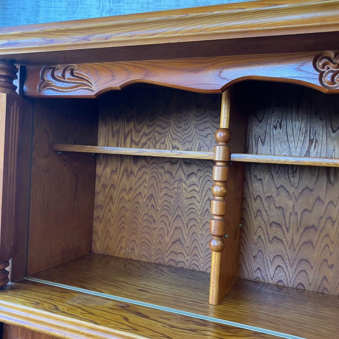 昭和レトロ 北城産業 大型 木製サイドボード 飾り棚 古家具 古道具 ビンテージ