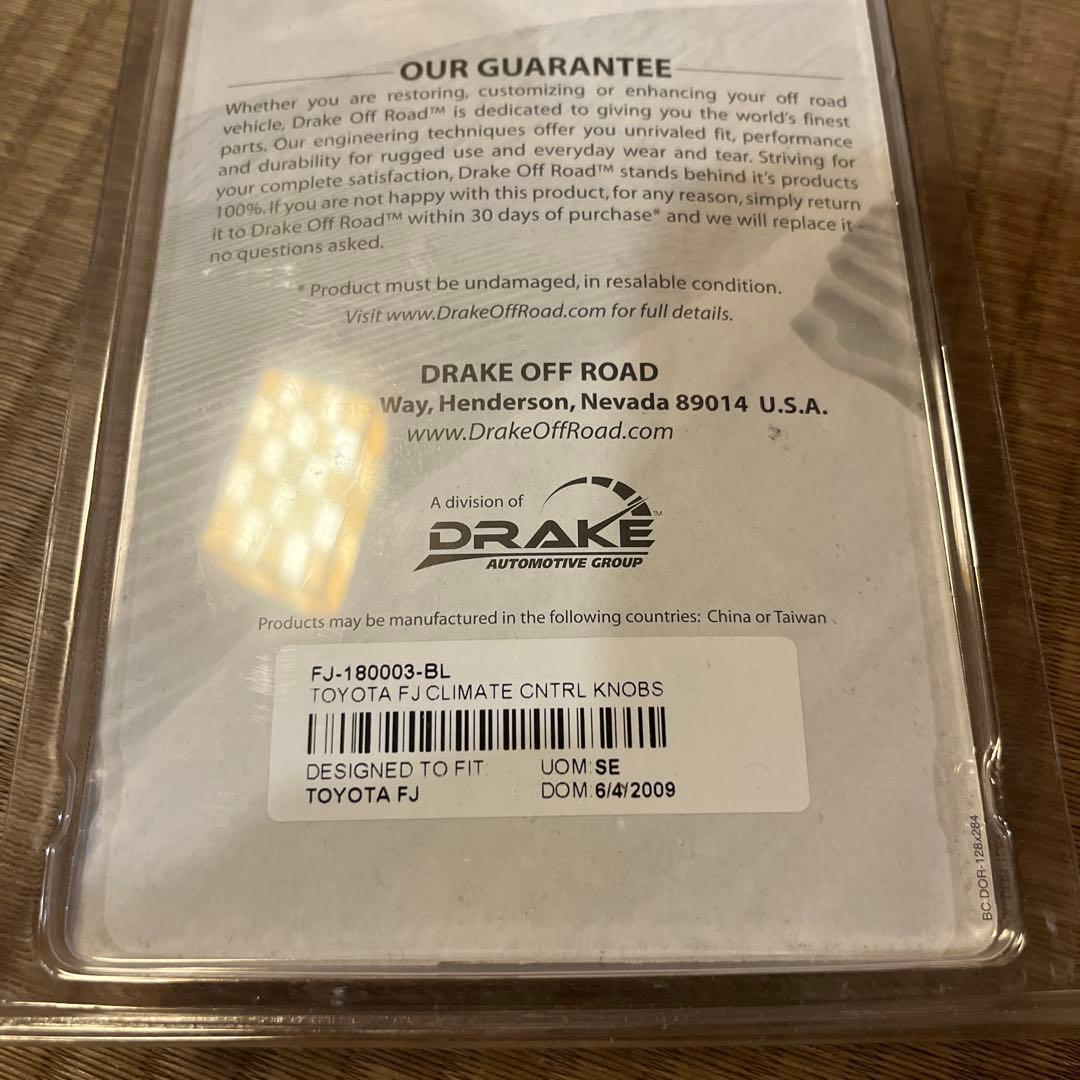 FJクルーザー　ドレイクオフロード　エアコンノブ パッケージ付き　アルミ製