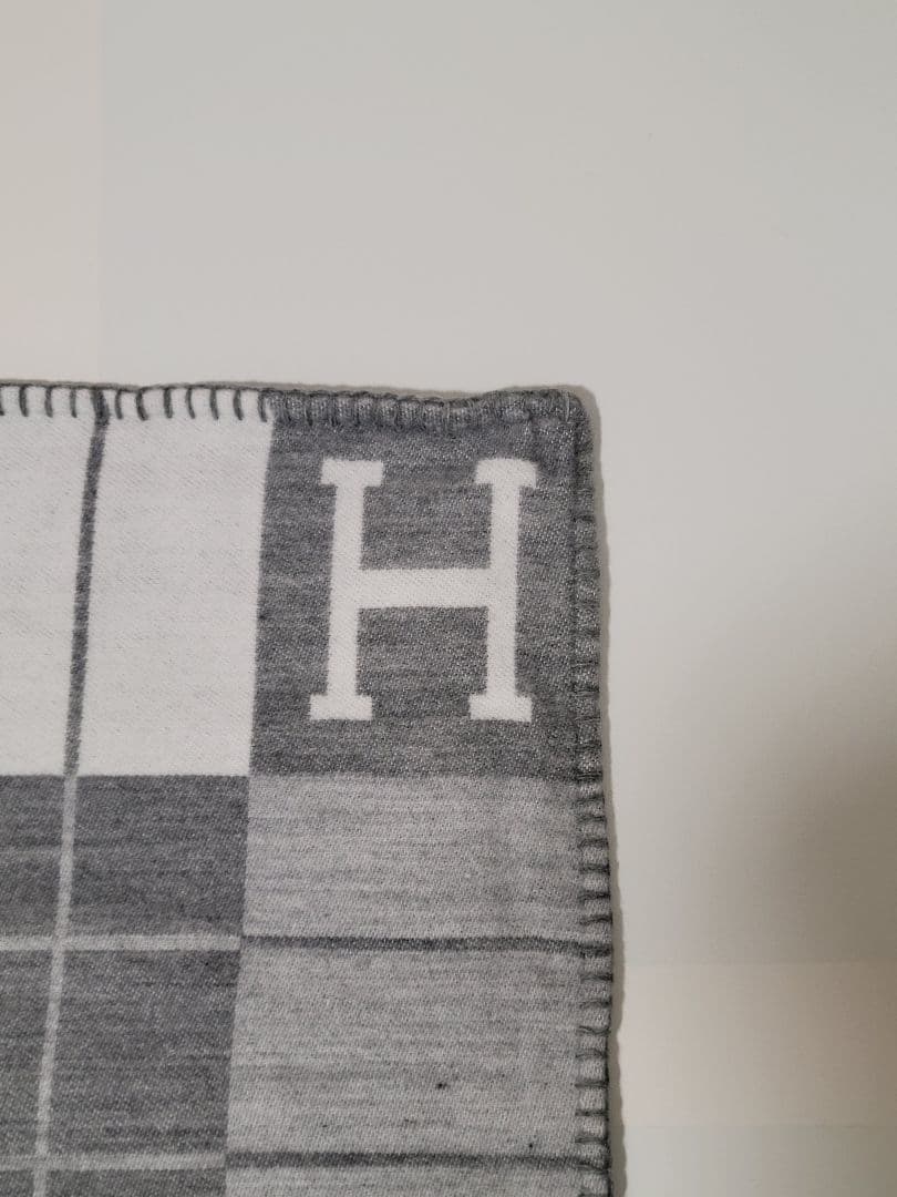 ami　【2枚】　エルメス　クッションカバー　グレー　45×45　チェック