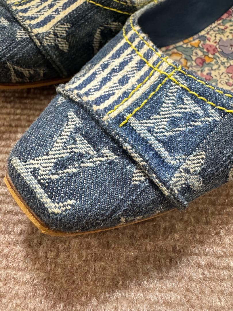 ルイヴィトン　デニムロゴフラットシューズ 36ハーフ