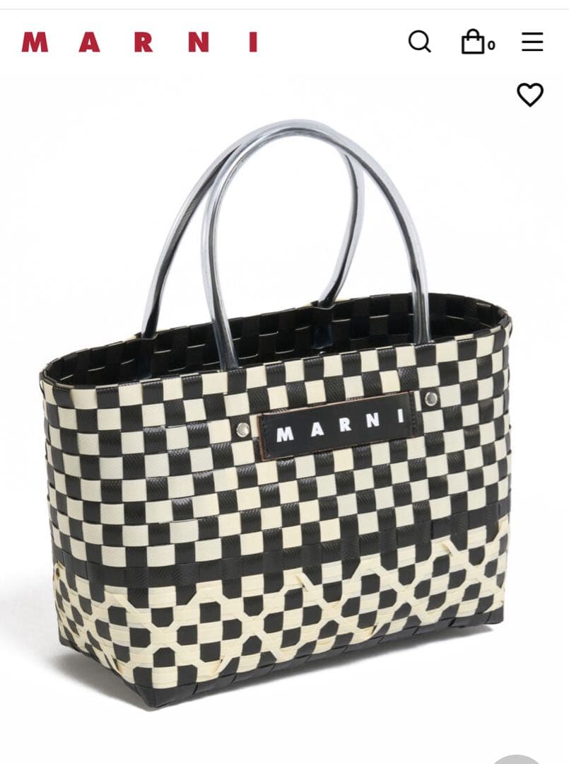 MARNI チェッカー柄 かごバッグ