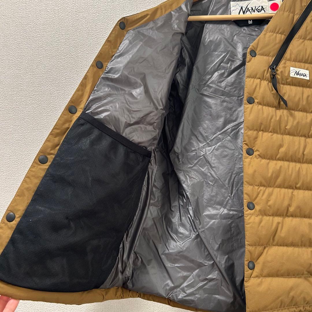 NANGA ナンガ　ホワイトレーベル　ダウンカーディガン　Sサイズ　coyote