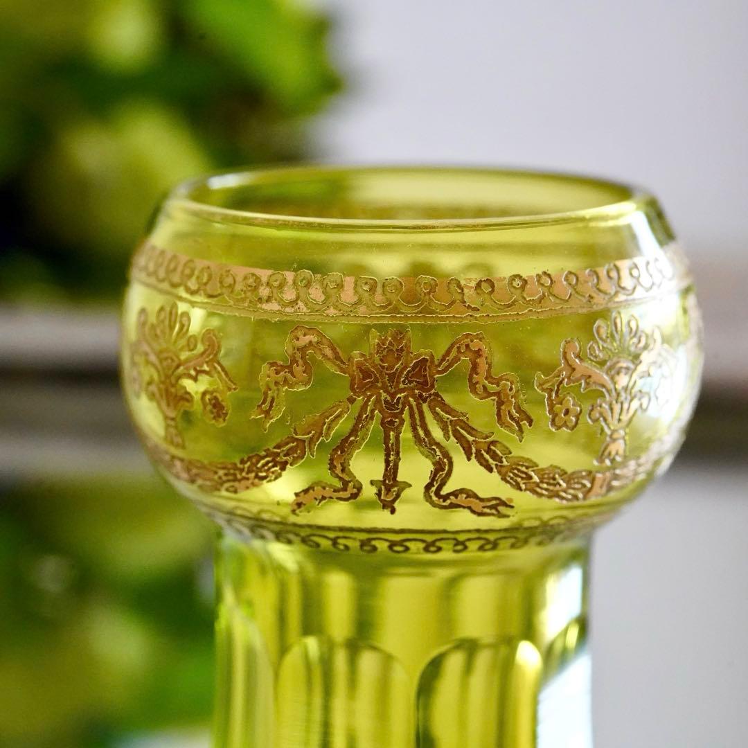 華麗なるオールド サンルイ★282 金彩★グリーン★リキュール ショットグラス