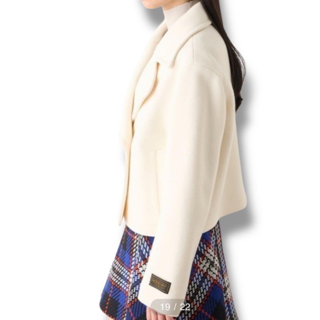 SNIDEL スナイデル　ウールショートＰコート　アイボリー　サイズ1 M相当