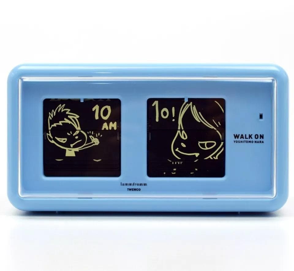 【新品／保証付き】奈良美智 パタパタクロック WALK ON ブルー ギフト