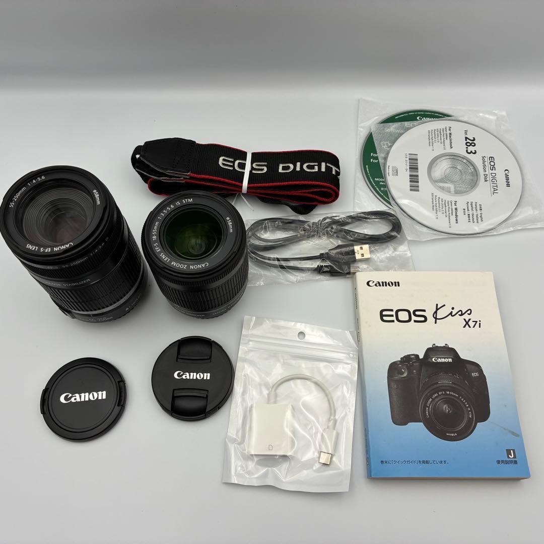 ⭐︎美品⭐︎ Canon EOS kiss X7i ダブルレンズ デジタル一眼