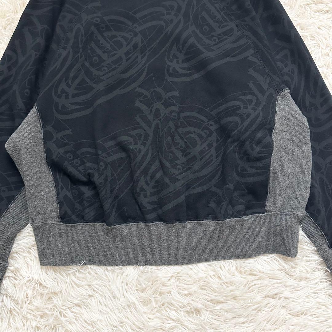 ヴィヴィアンウエストウッド オーブ総柄 スエット ドルマンスリーブ 黒 XS