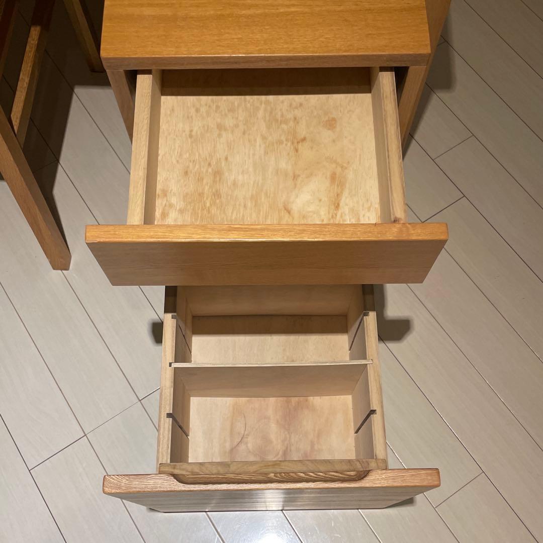 【引取り限定】無印良品 木製デスク チェア キャビネット 3点セット