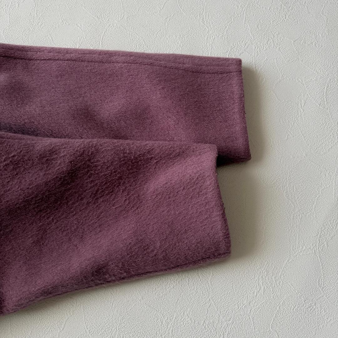 美品 ルーニィ ウールアルパカノーカラーコクーンコート 近年 ピンク Lサイズ