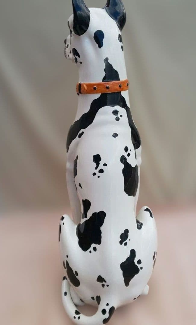 ヴィンテージ イタリア製 陶器 犬 グレートデーン 置物