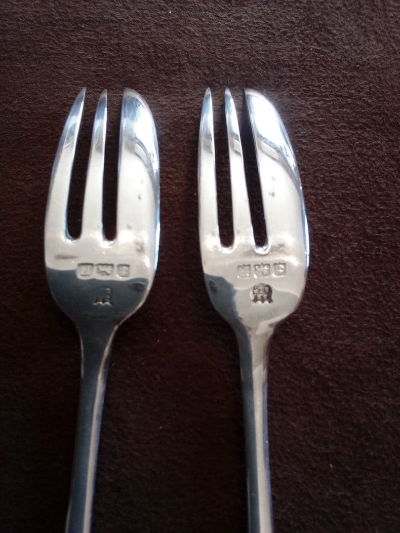 イギリス シルバーデザートフォーク ６本組 １９３０年