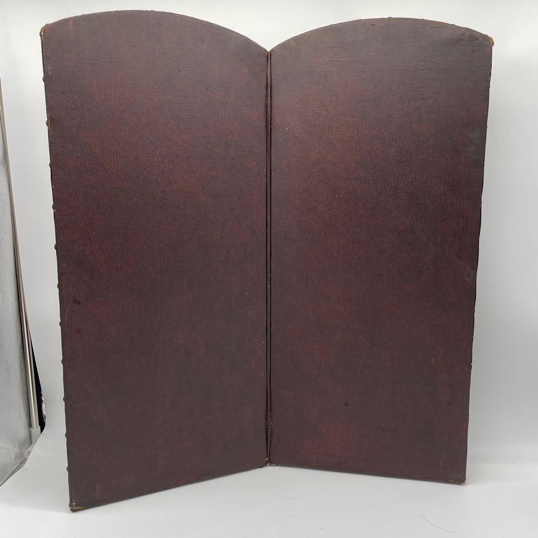 海外製屏風　ヴィンテージ　アンティーク　デコパージュパネル　スクラップスクリーン