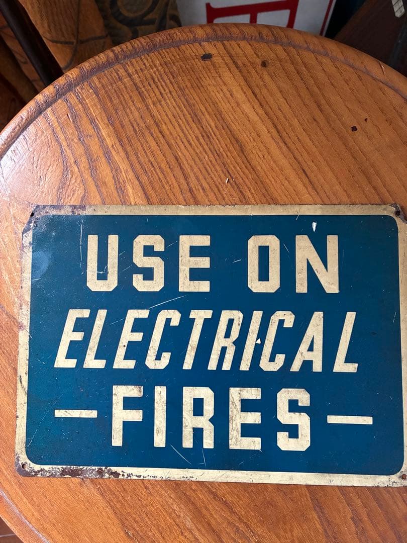 アンティーク　メタル　サイン　プレート　街角　看板　FIRE　レア　アメリカ