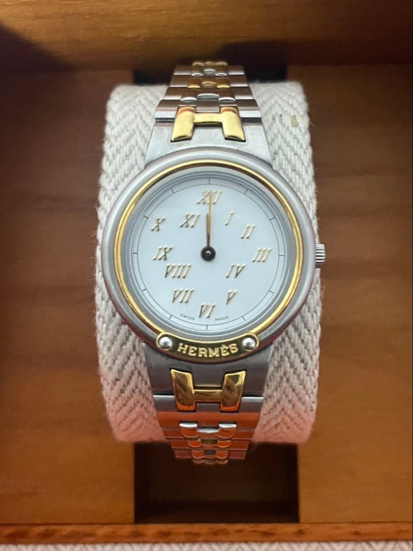 エルメス 腕時計 メテオール ゴールド シルバー コンビ