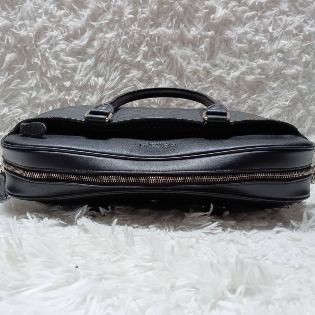 【美品】COACH シグネチャー PVC ブリーフケース ブラック 2way