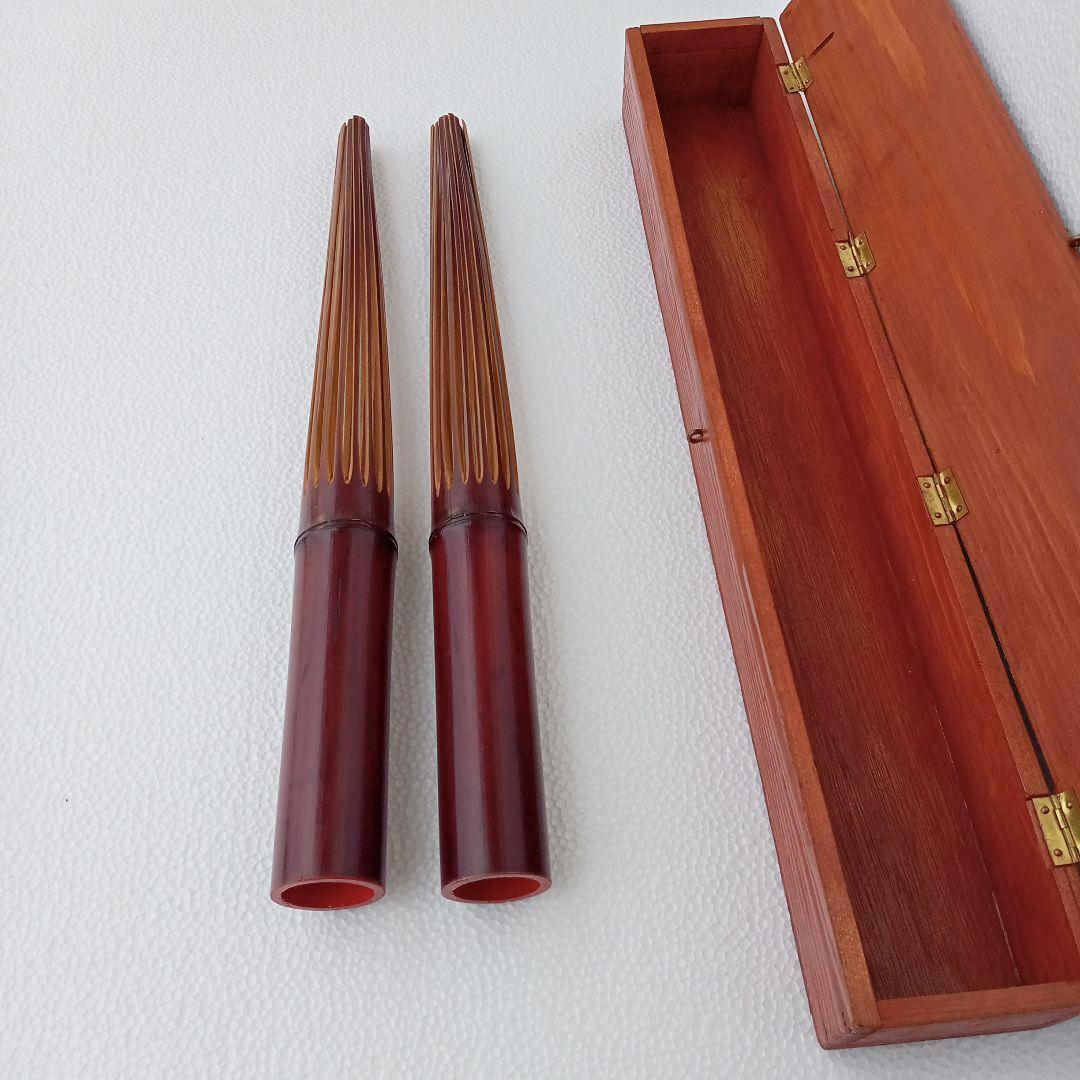 フラダンス用　竹製楽器プイリ(木箱ケース付)