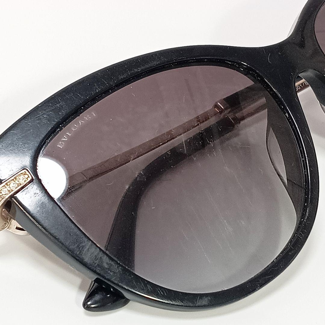 ブルガリ BVLGARI サングラス ラインストーン ブラック キャットアイ