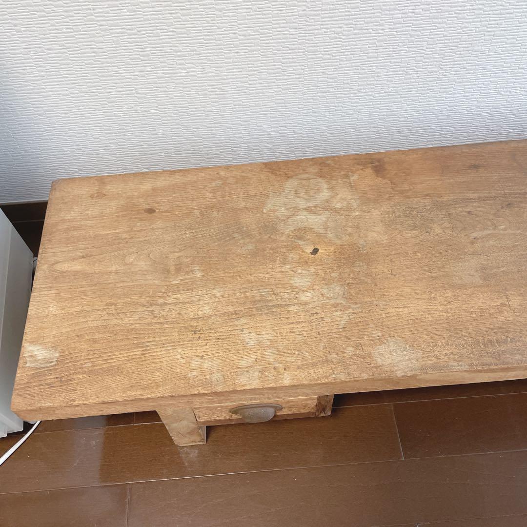 ✨裁ち台✨アンティーク　天板5cm 一枚板　引き出し付