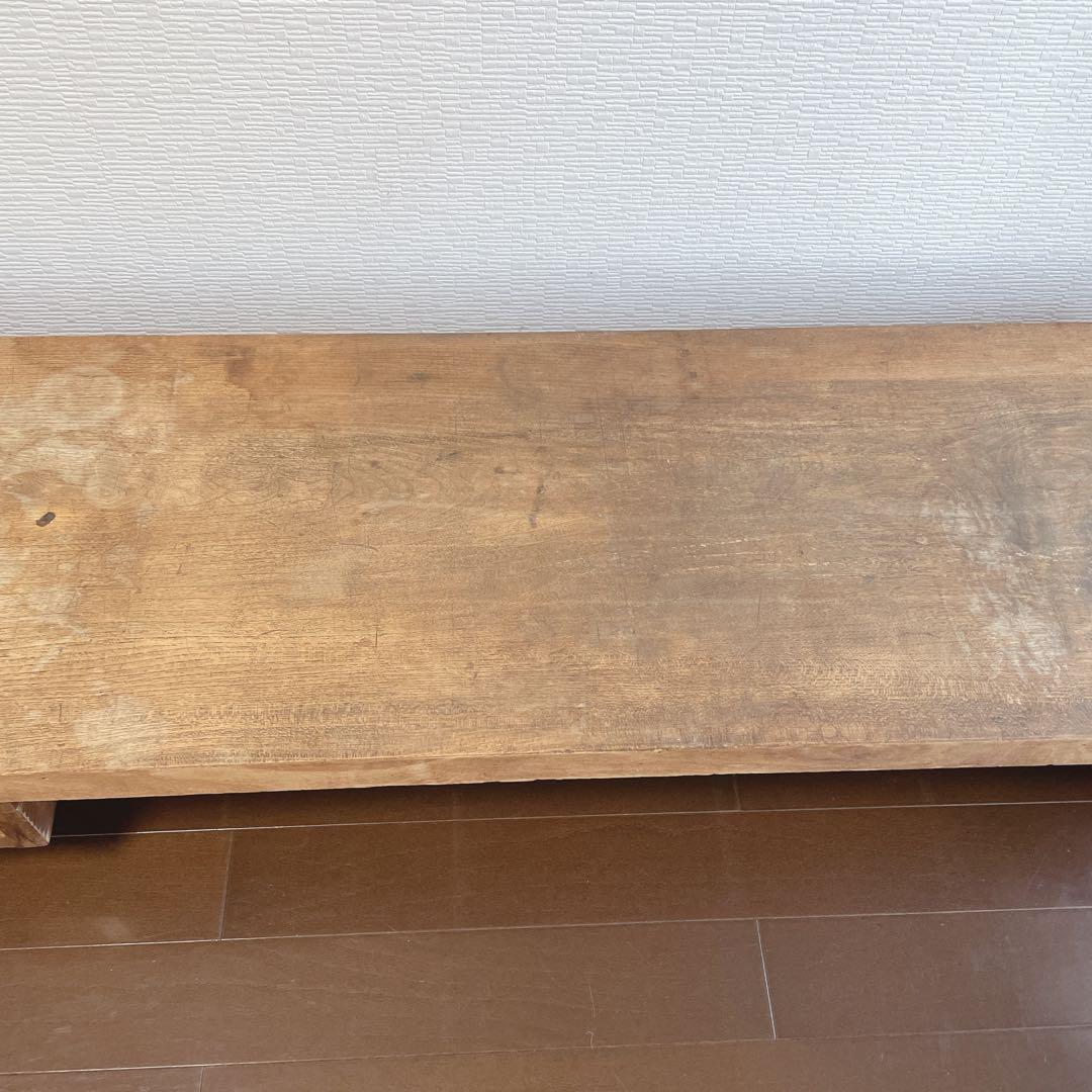 ✨裁ち台✨アンティーク　天板5cm 一枚板　引き出し付